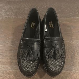 G.H Bass Leather Lug Sole Loafer with Tassel